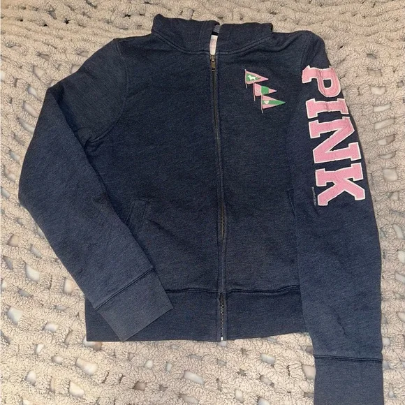 PINK Victoria's Secret Vintage Women’s Hoodie - Navy Blue with Pink Size M - Picture 1 of 7